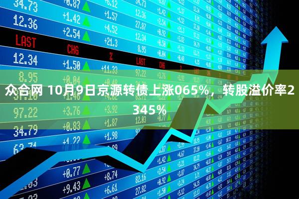 众合网 10月9日京源转债上涨065%，转股溢价率2345%