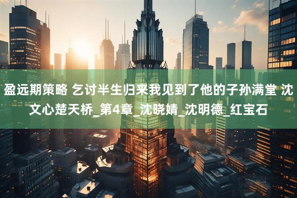 盈远期策略 乞讨半生归来我见到了他的子孙满堂 沈文心楚天桥_第4章_沈晓婧_沈明德_红宝石