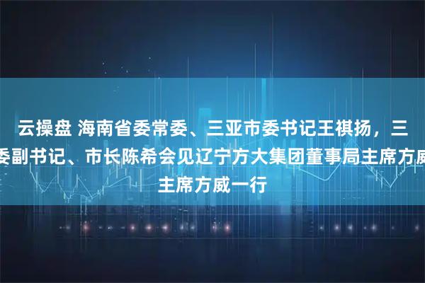 云操盘 海南省委常委、三亚市委书记王祺扬，三亚市委副书记、市长陈希会见辽宁方大集团董事局主席方威一行