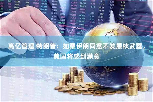 高亿管理 特朗普：如果伊朗同意不发展核武器，美国将感到满意